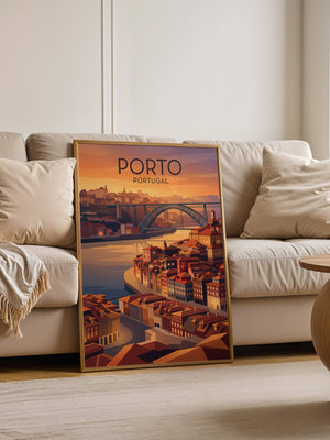 Porto Sonnenuntergang Brücke Vintage