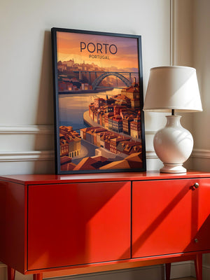 Porto Sonnenuntergang Brücke Vintage