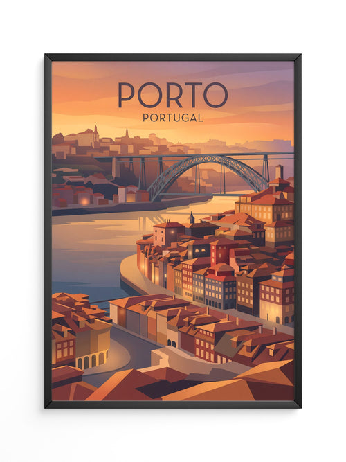 Porto Sonnenuntergang Brücke Vintage
