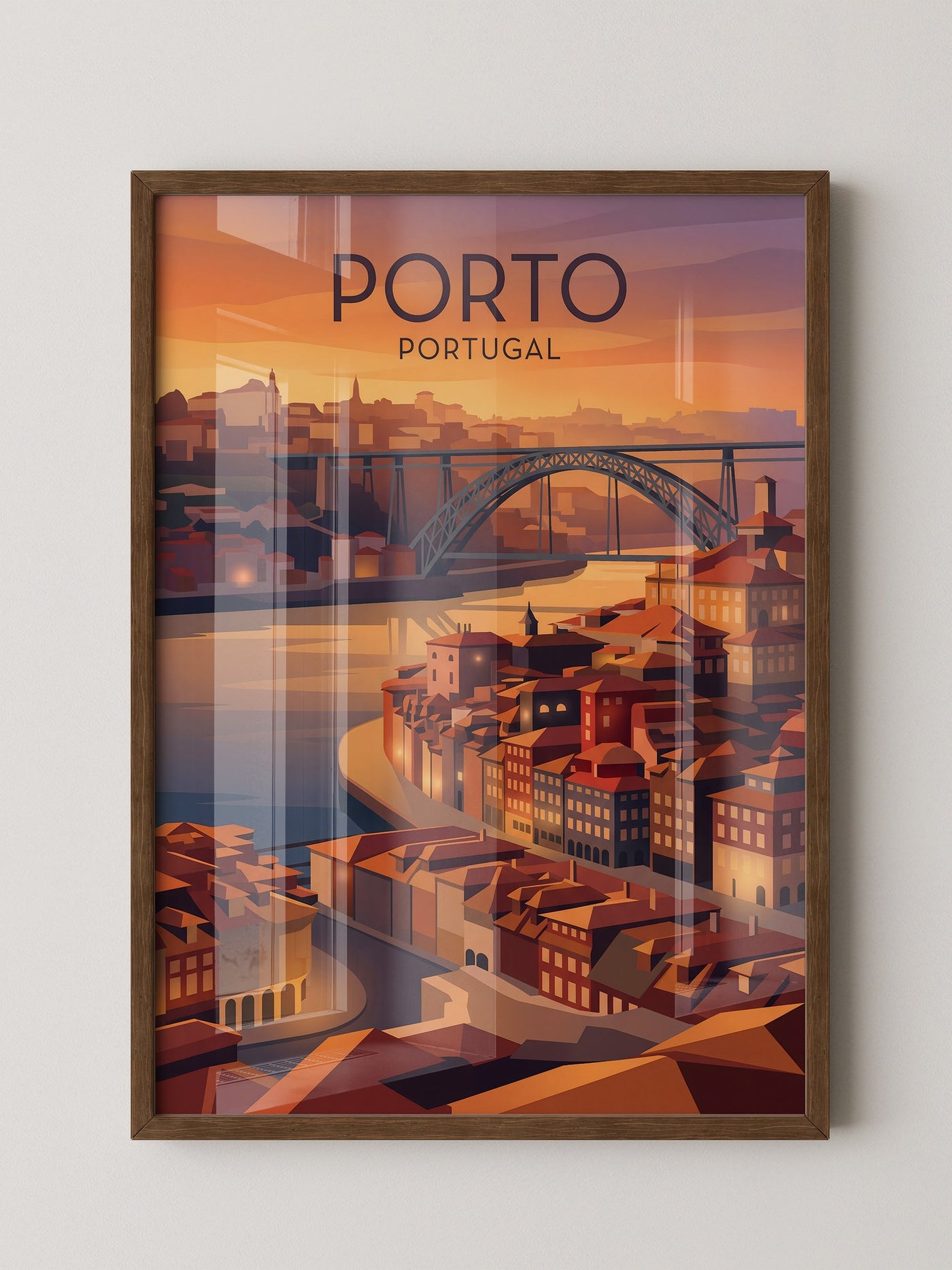 Porto Sonnenuntergang Brücke Vintage