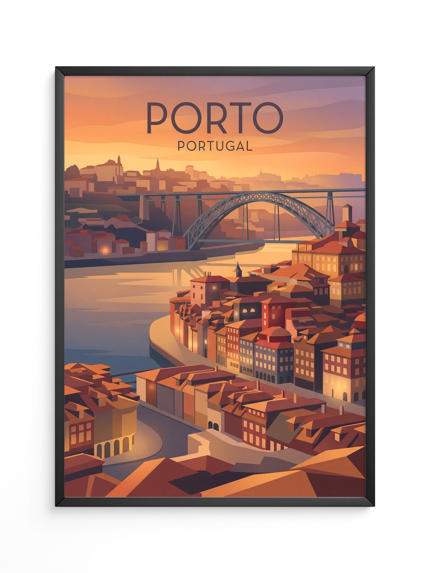Porto Sonnenuntergang Brücke Vintage