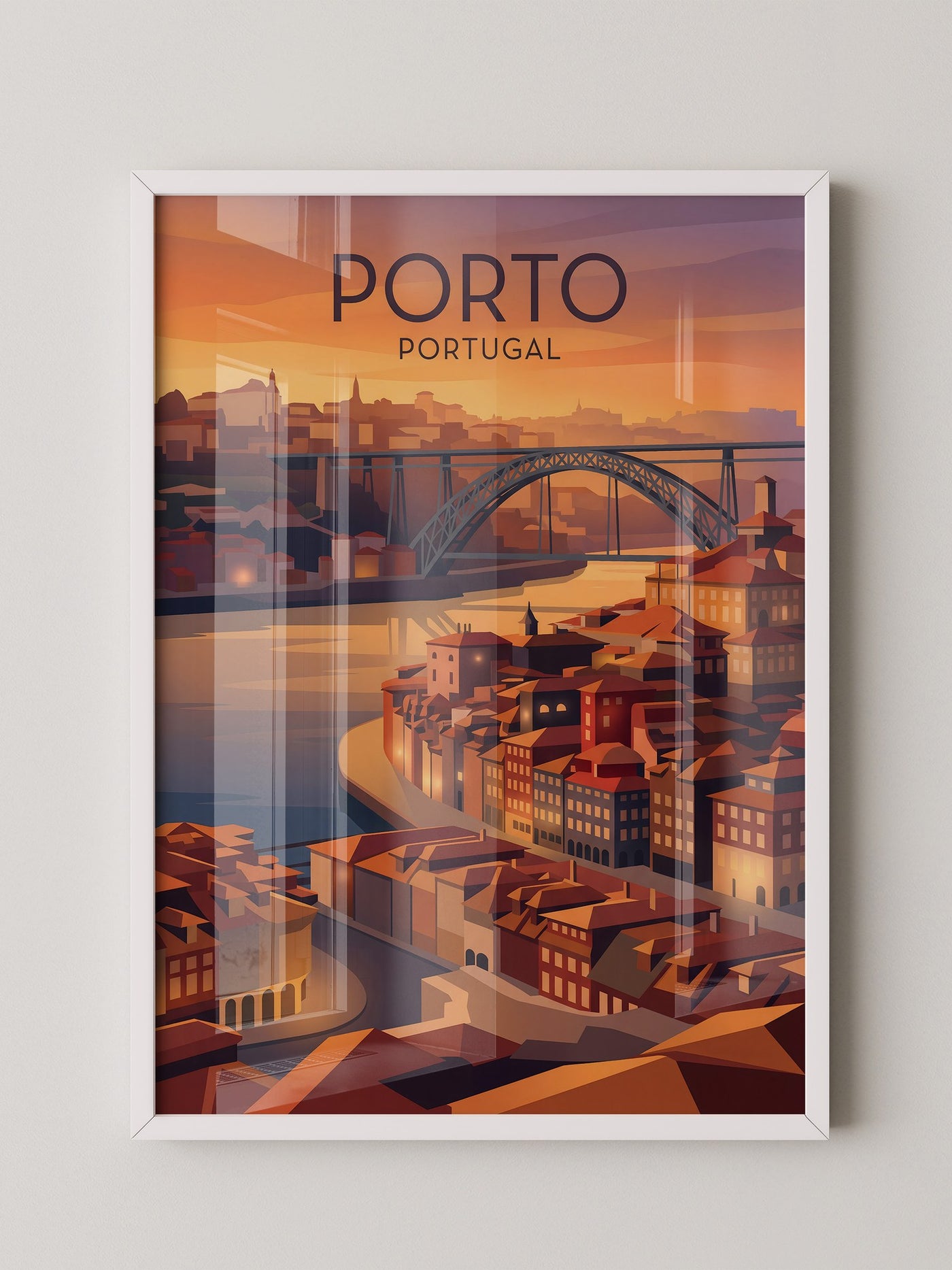 Porto Sonnenuntergang Brücke Vintage