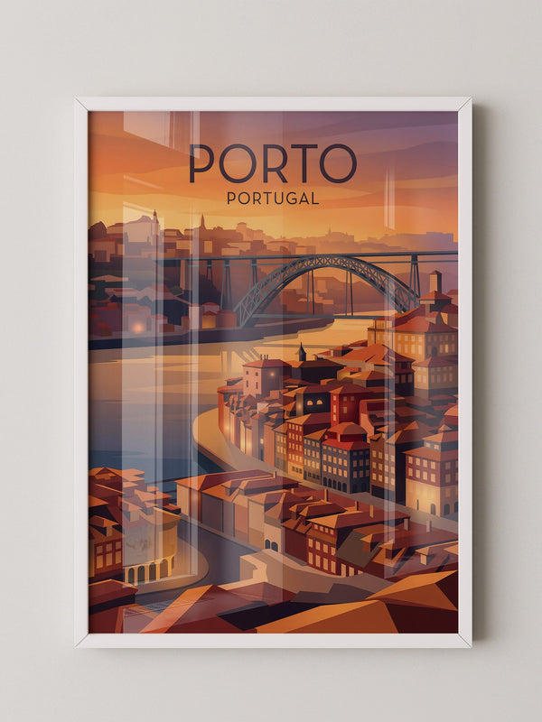 Porto Sonnenuntergang Brücke Vintage