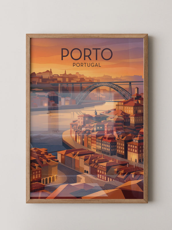 Porto Sonnenuntergang Brücke Vintage