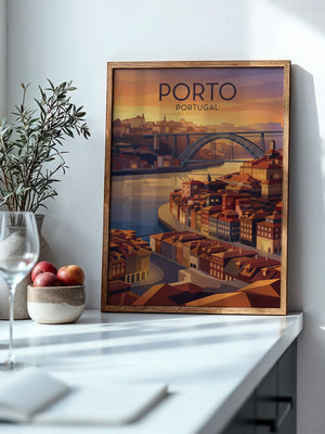 Porto Sonnenuntergang Brücke Vintage