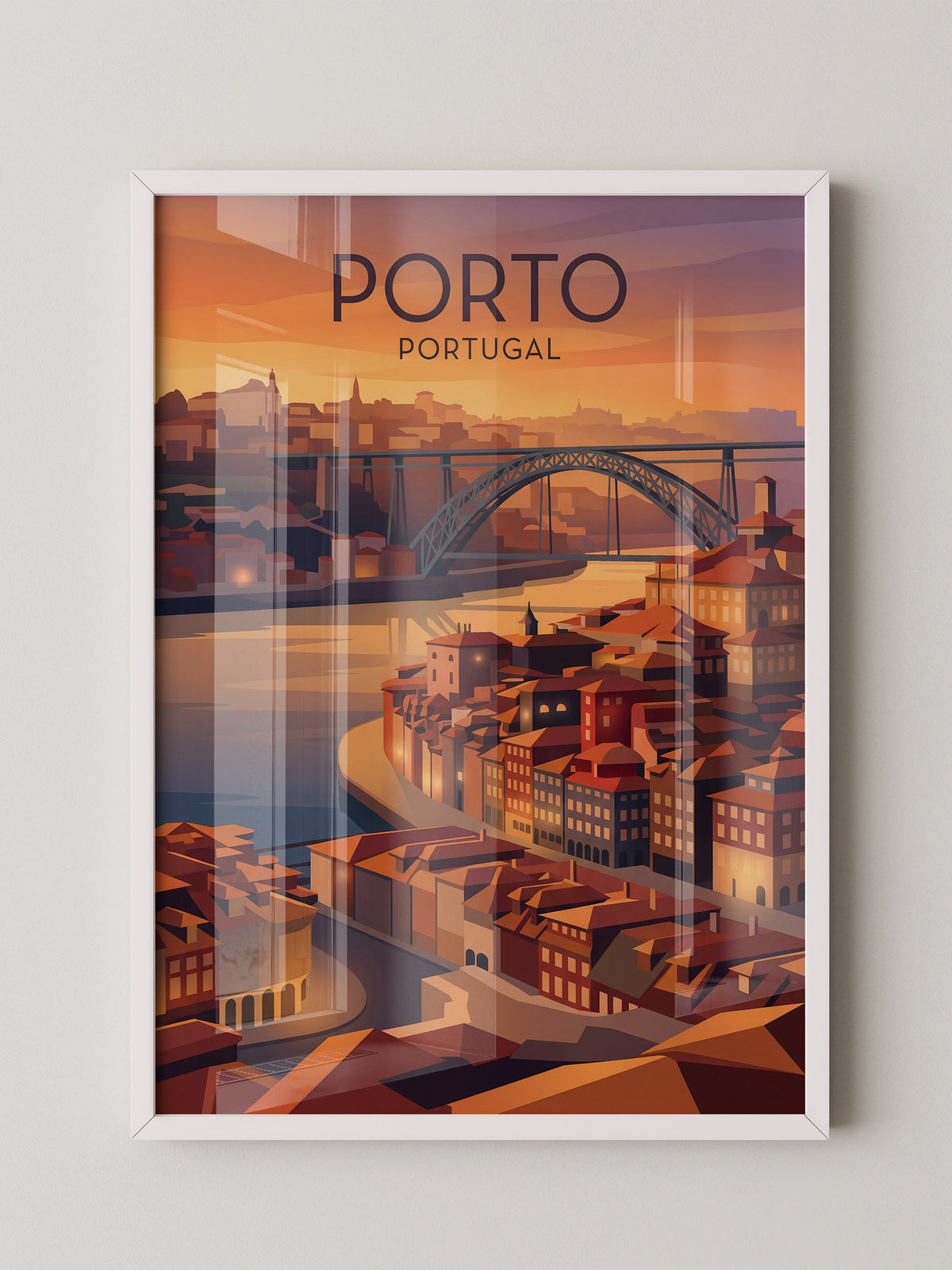 Porto Sonnenuntergang Brücke Vintage