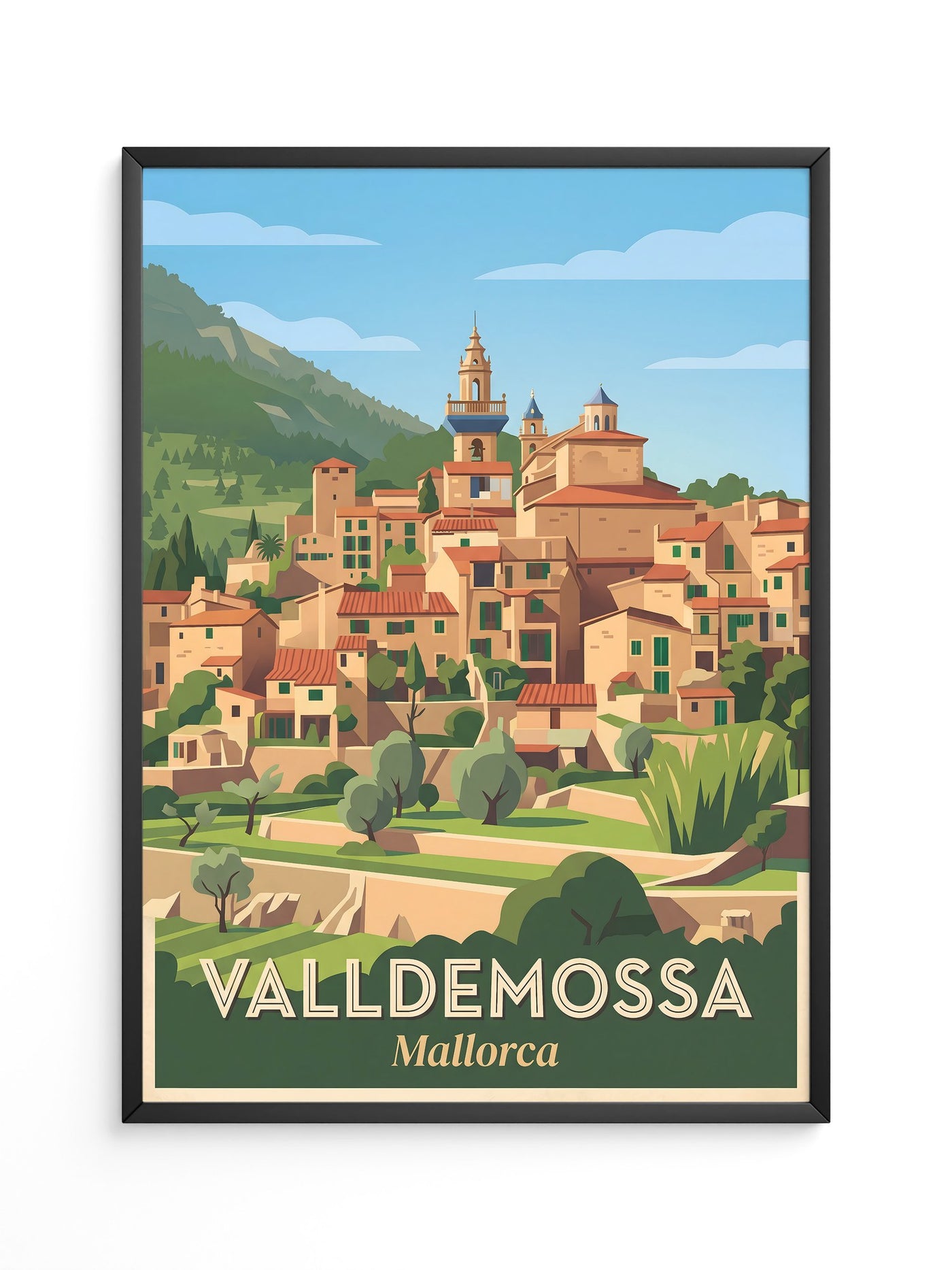 Valldemossa Stadtansicht Retro