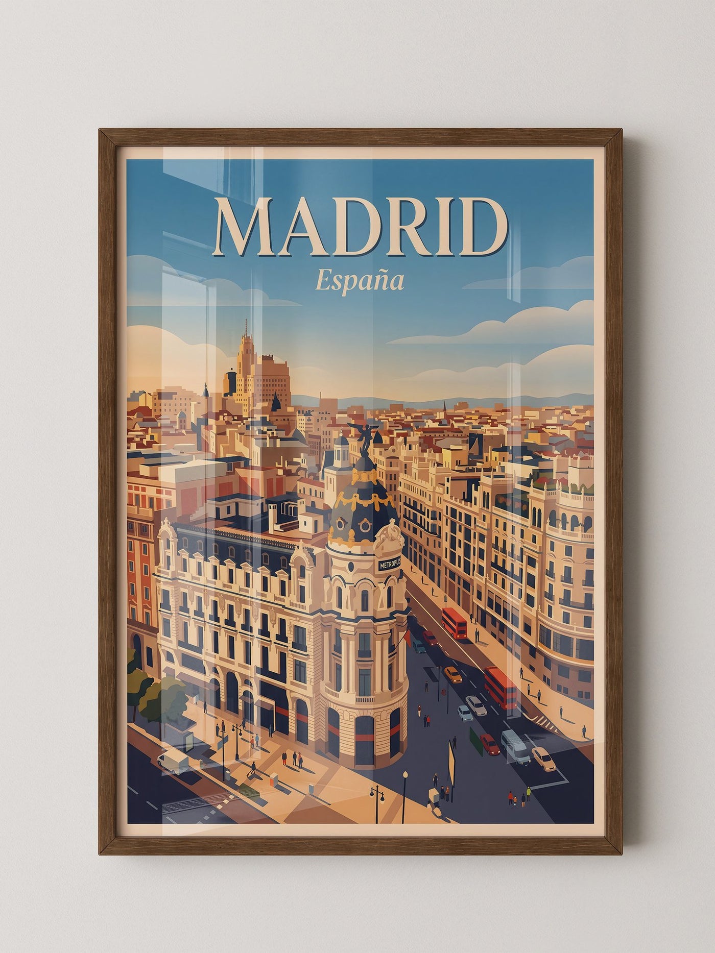 Madrid Skyline Retro Look