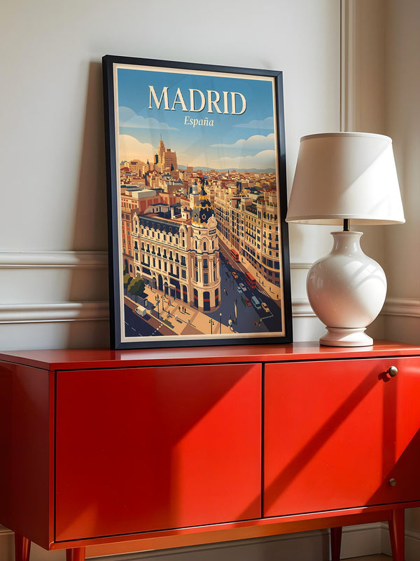 Madrid Skyline Retro Look