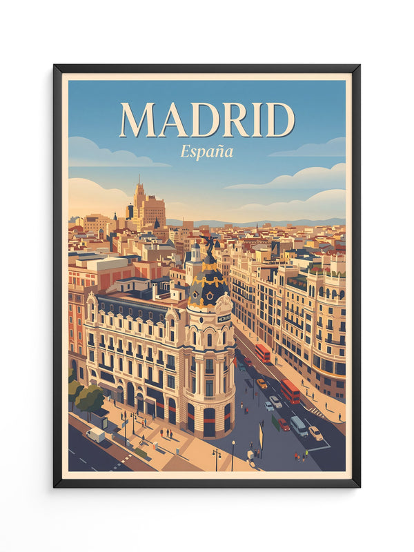 Madrid Skyline Retro Look