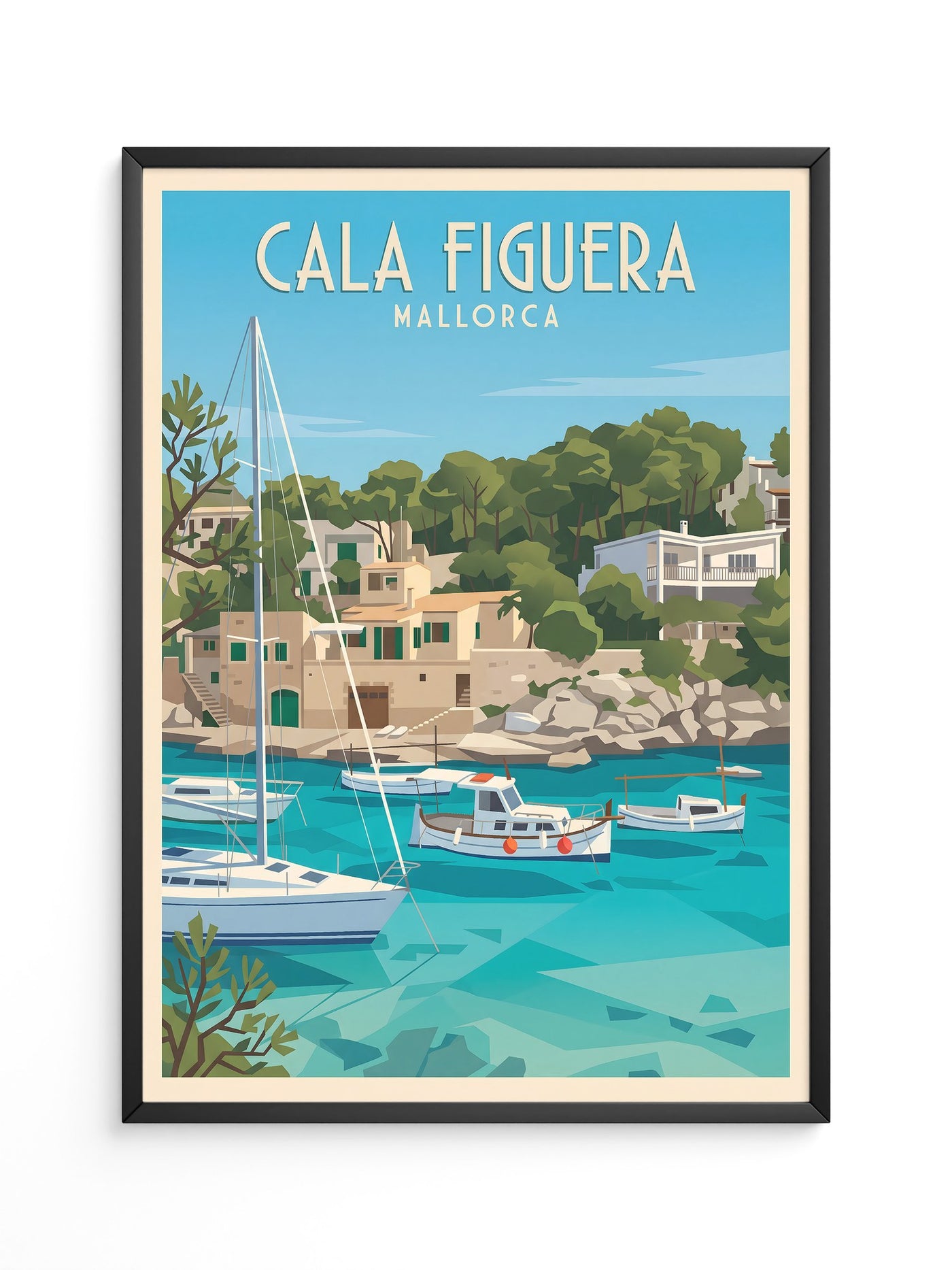 Cala Figuera Bootshafen Retro