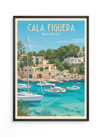 Cala Figuera Bootshafen Retro