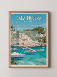 Cala Figuera Bootshafen Retro