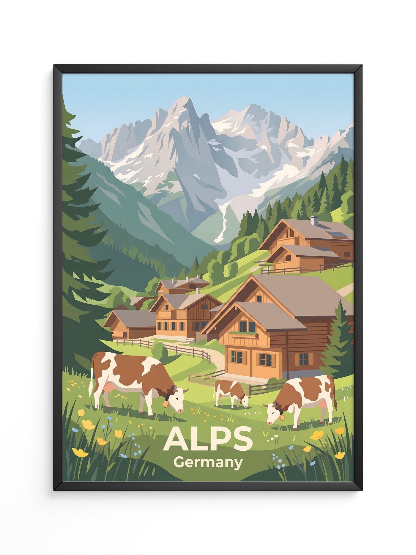 Almhütten Alpen Panoramablick