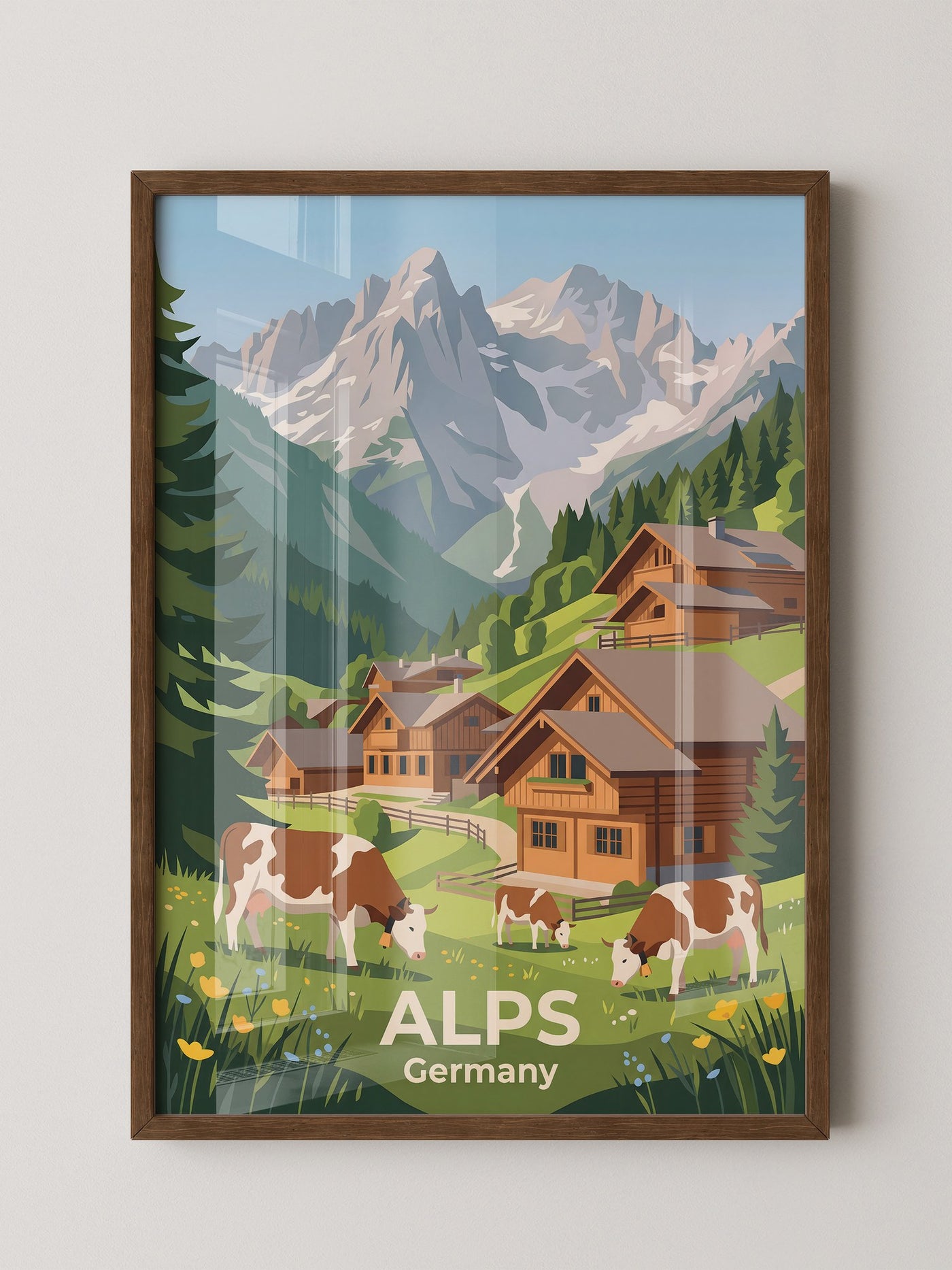 Almhütten Alpen Panoramablick