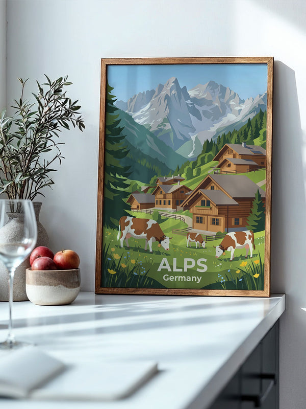 Almhütten Alpen Panoramablick