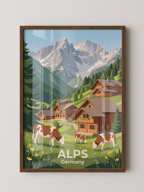 Almhütten Alpen Panoramablick