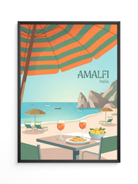 Amalfi Strand Grafisch Retro