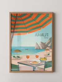 Amalfi Strand Grafisch Retro