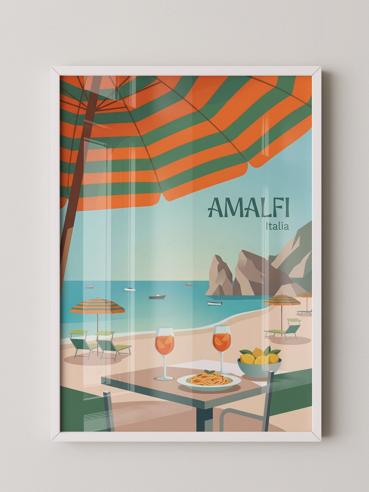 Amalfi Strand Grafisch Retro