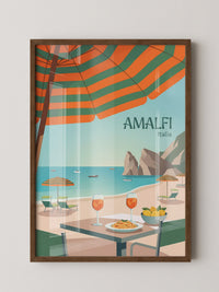 Amalfi Strand Grafisch Retro