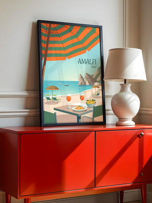 Amalfi Strand Grafisch Retro