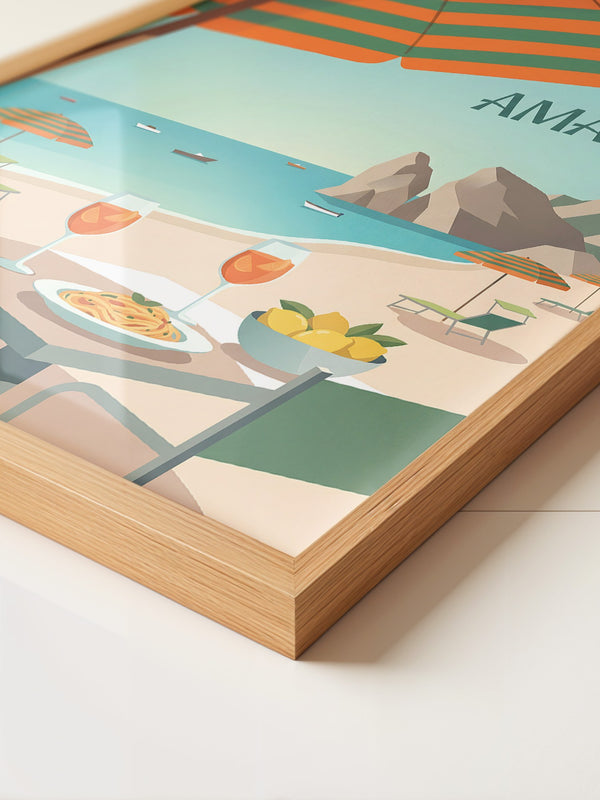 Amalfi Strand Grafisch Retro
