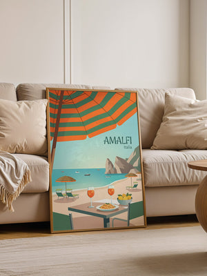 Amalfi Strand Grafisch Retro