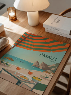 Amalfi Strand Grafisch Retro
