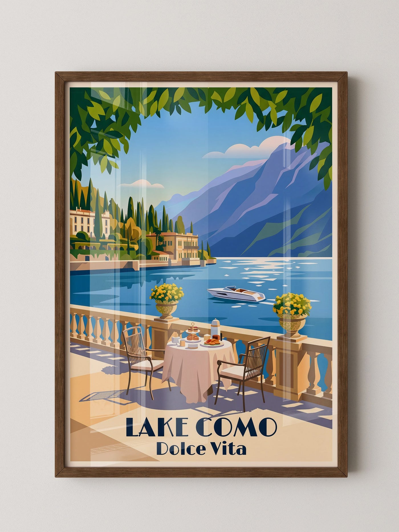 Lake Como Terrasse Sonnenlicht
