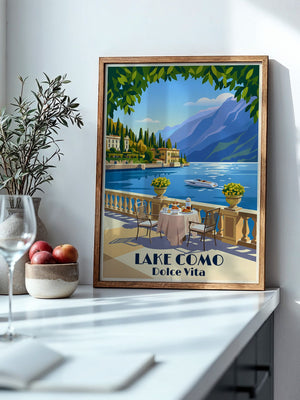 Lake Como Terrasse Sonnenlicht