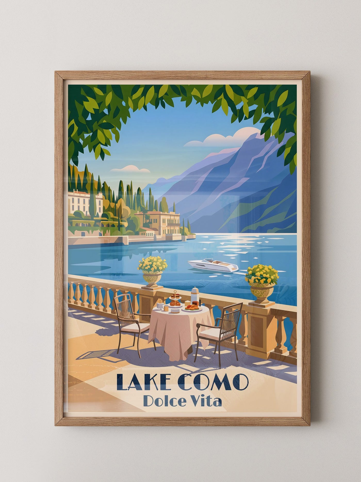 Lake Como Terrasse Sonnenlicht
