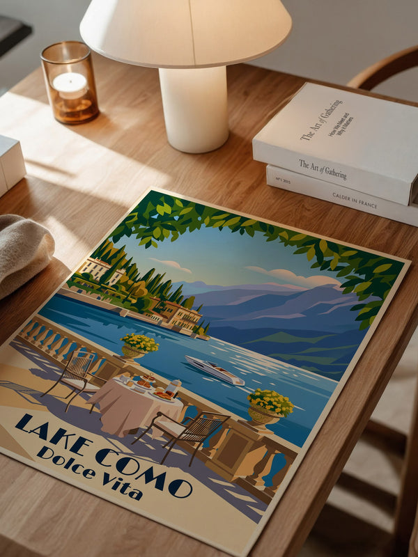 Lake Como Terrasse Sonnenlicht