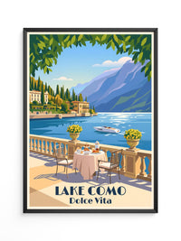 Lake Como Terrasse Sonnenlicht