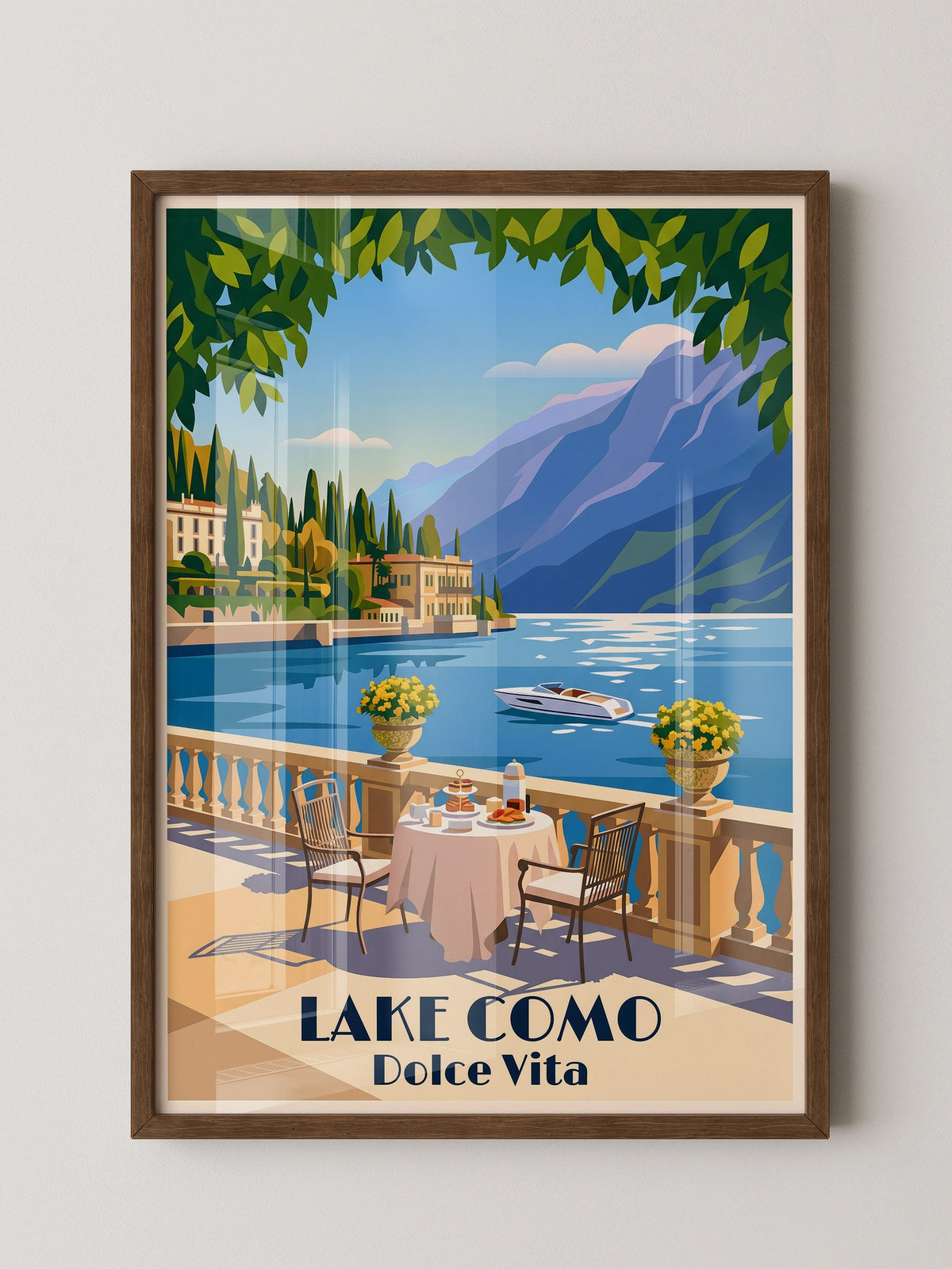 Lake Como Terrasse Sonnenlicht