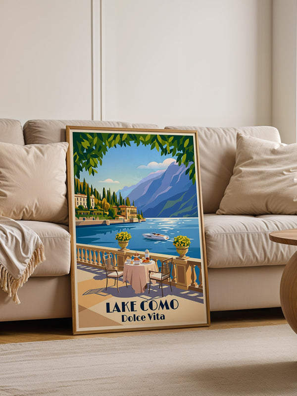 Lake Como Terrasse Sonnenlicht