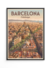 Barcelona Stadtpanorama Dämmerung
