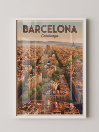 Barcelona Stadtpanorama Dämmerung