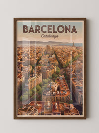 Barcelona Stadtpanorama Dämmerung