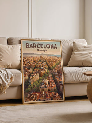 Barcelona Stadtpanorama Dämmerung