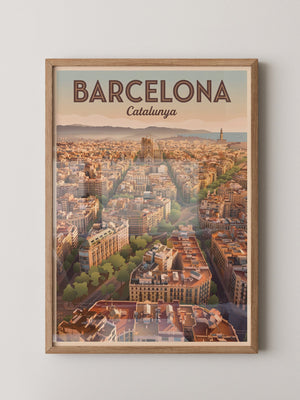 Barcelona Stadtpanorama Dämmerung
