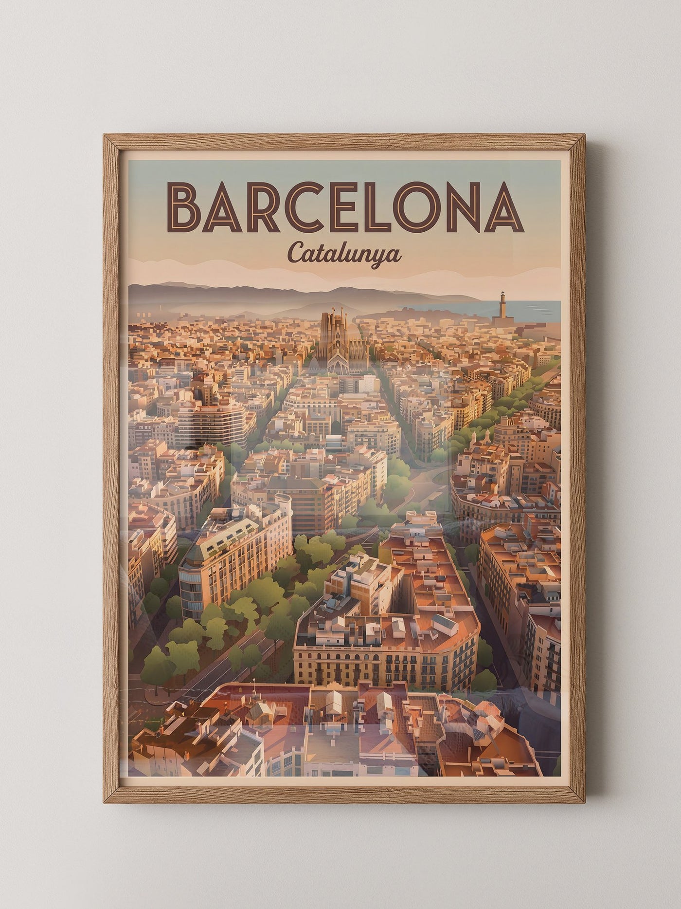Barcelona Stadtpanorama Dämmerung