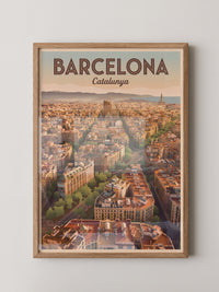 Barcelona Stadtpanorama Dämmerung