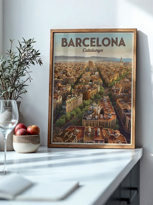 Barcelona Stadtpanorama Dämmerung