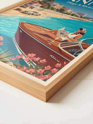 Cannes Boot Retro Küstenstil