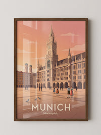 Marienplatz Architektur Pastell