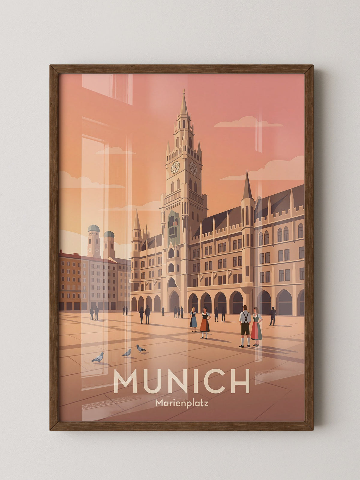 Marienplatz Architektur Pastell