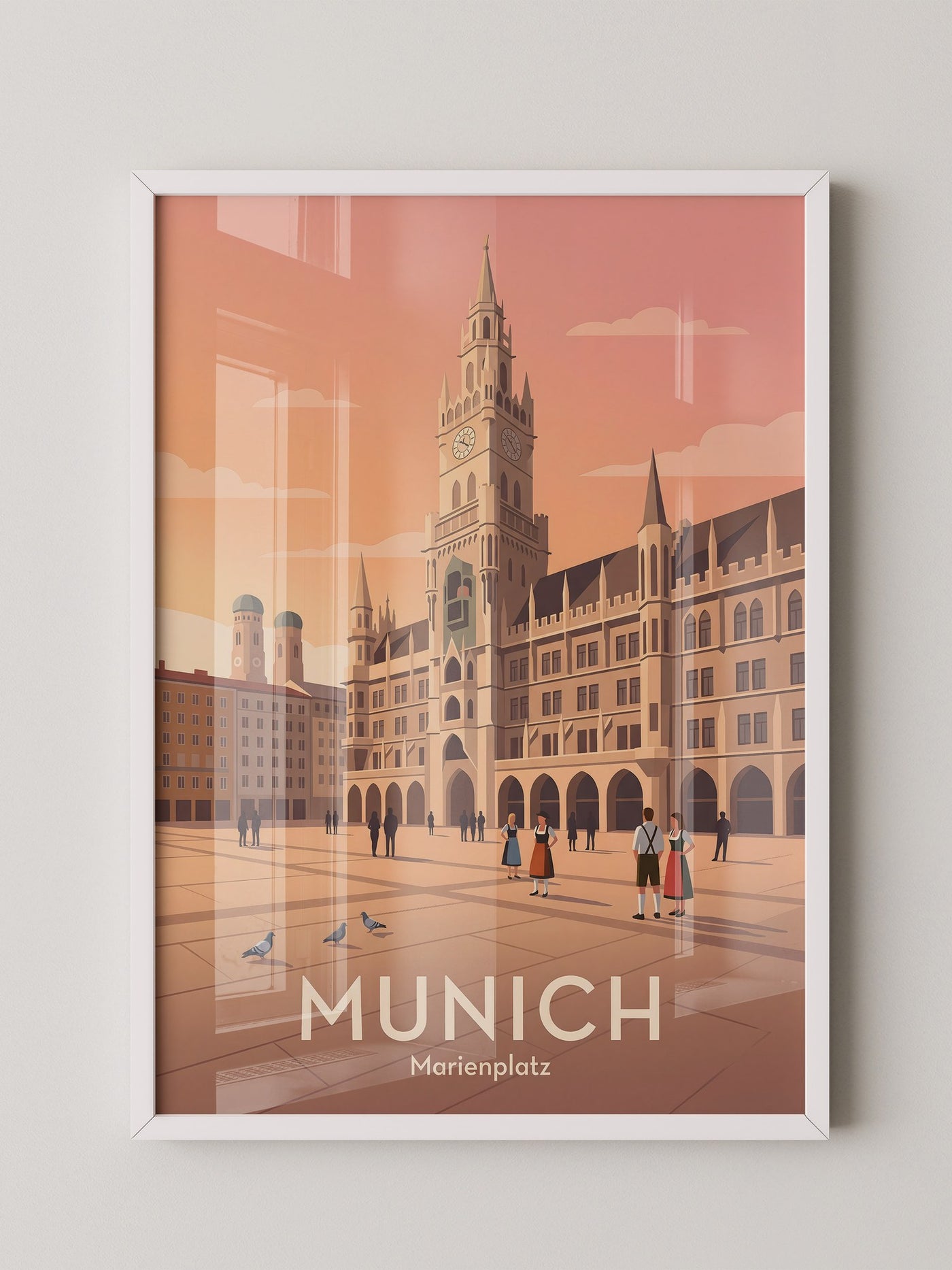 Marienplatz Architektur Pastell
