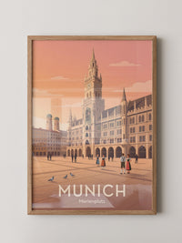 Marienplatz Architektur Pastell