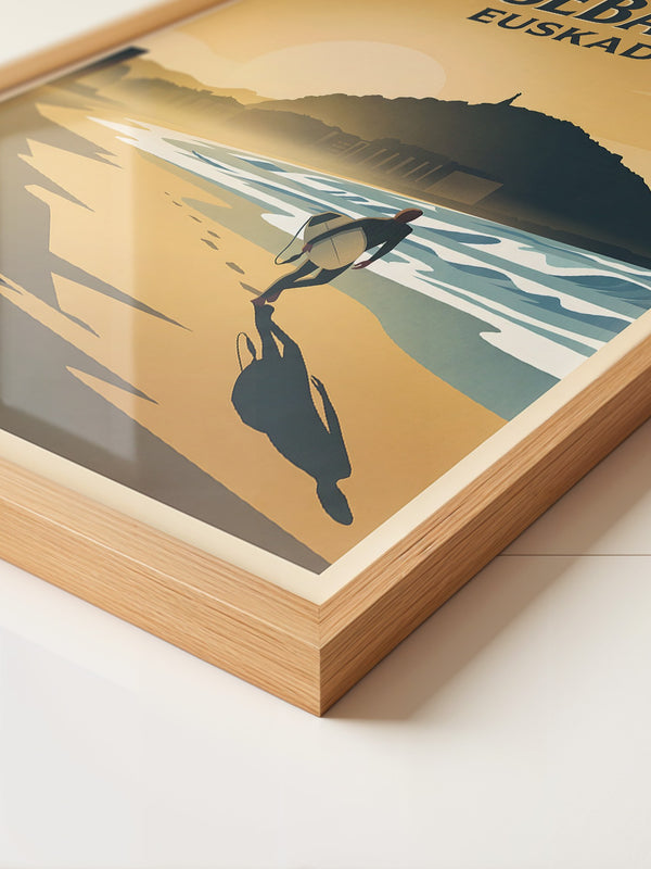 Surfer am Strand Sonnenuntergang Retro